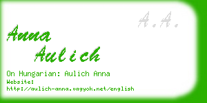 anna aulich business card